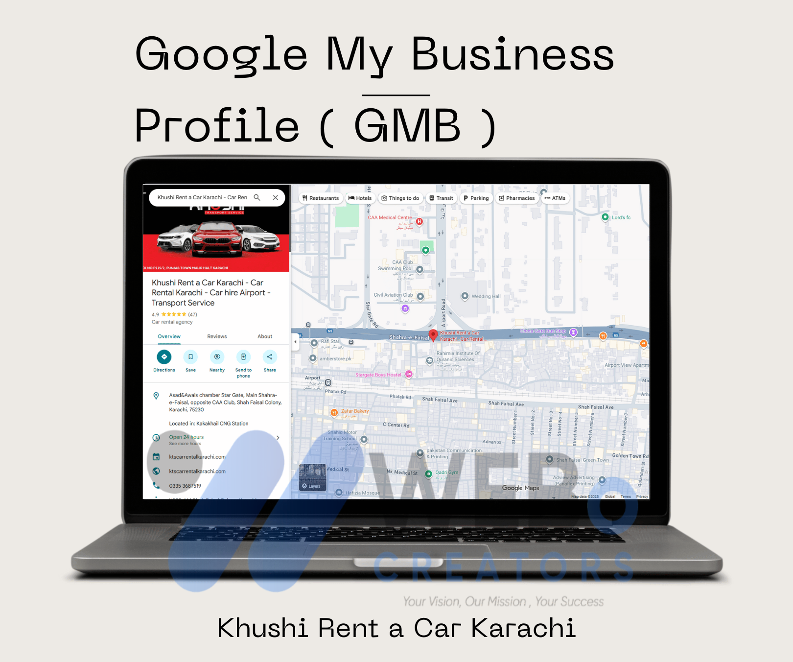 Khushi Rent a Car Google Business Profile Indianapolis